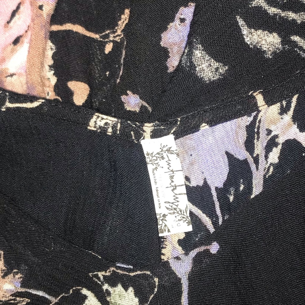 Free People Black Floral Tank Top Tunic - Picture 5 of 8